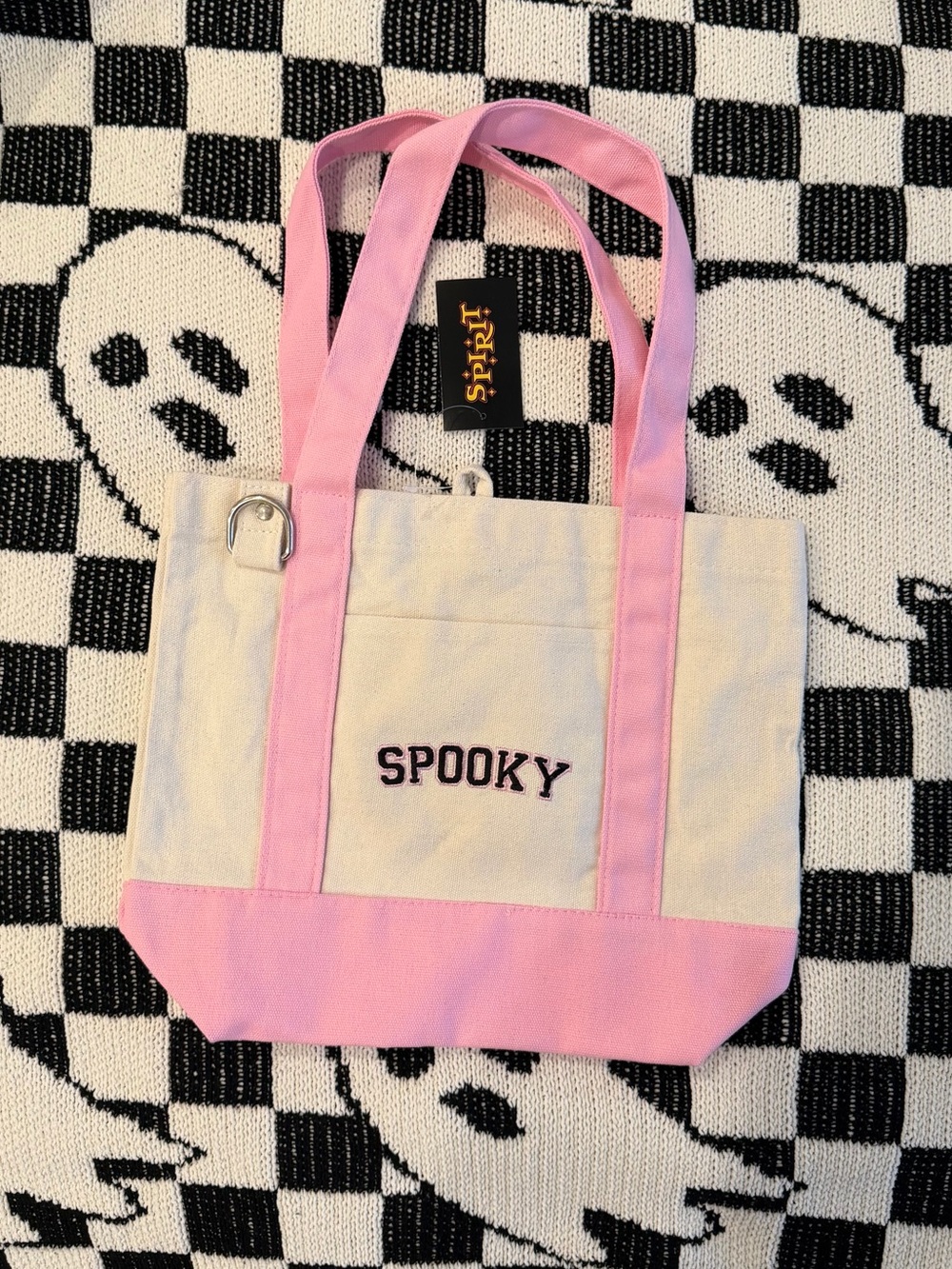 Viral Spirit Pink Halloween Spooky Tote Bag NWT